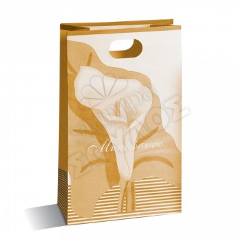 Τσάντα Μνημοσύνου Μεγάλη Χάρτινη με Χούφτα: Χρυσή Μεγάλη Κρίνο Τσάντες Μνημοσύνων Μεγάλες με Χούφτα